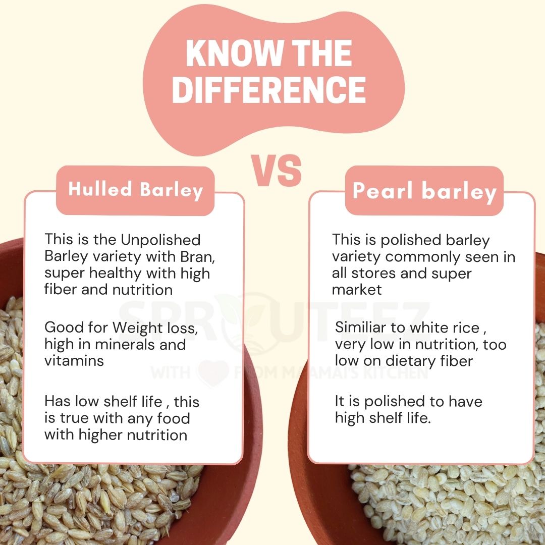 Hulled Barley | Polished Barley difference